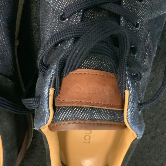 LOUIS VUITTON DENIM SNEAKERS LV SIZE 9 - Picture 5 of 8
